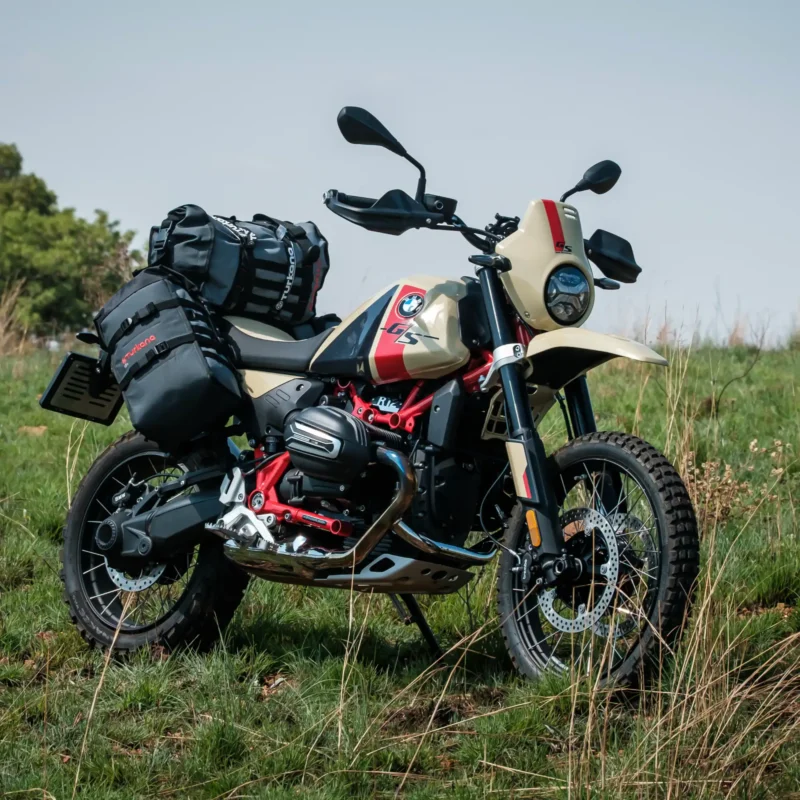 BMW R12 GS equipped with Turkana TrekBags and waterproof motorcycle touring luggage