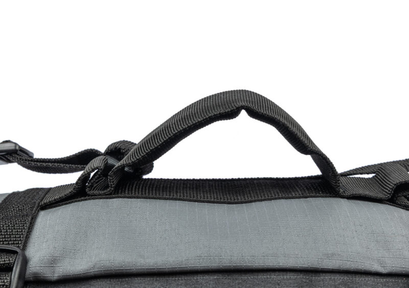 Close view of the Turkana TurtleTrunk™ 15L 30L bag fully rolled and strapped, showing the durable RhinoCote™ outer fabric and reinforced tie-down webbing.
