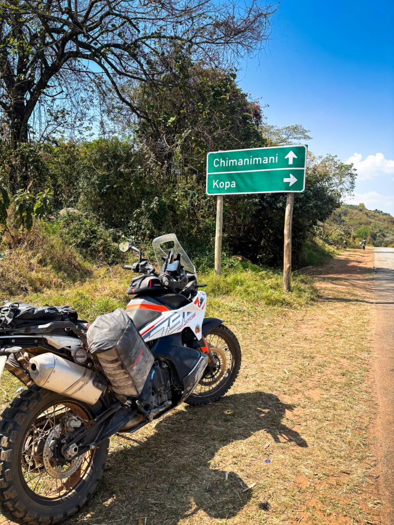 Roads less travelled — KTM 790 Adventure with Turkana Gear Mad Mules, bound for Chimanimani in Zimbabwe’s stunning Eastern Highlands.