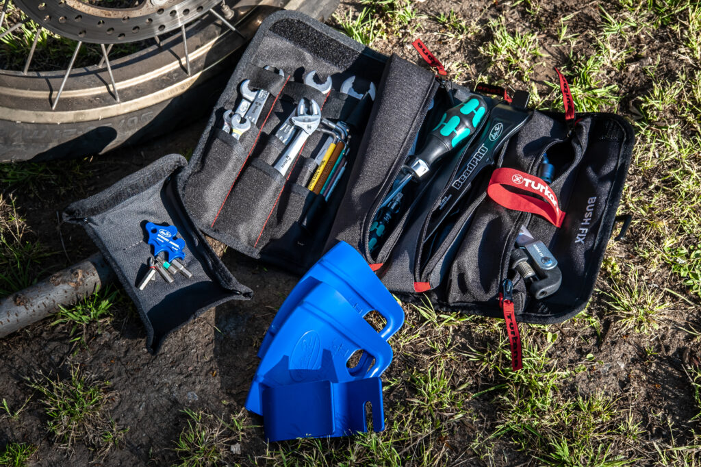 Built for flexibility: the Turkana StowCrow Tool Pouch works as a roll, hang-up organizer, or strapped to racks. Modular pockets and tie-down options mean your tools stay put on any adventure.