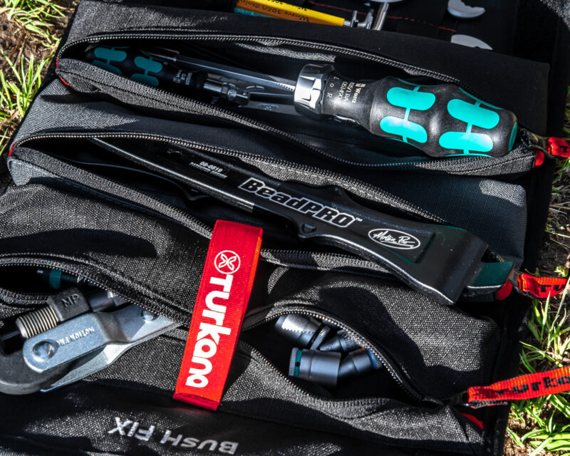 Two Removable pouches, Don’t dig in your panniers grab the Turkana StowCrow BushFix or QuickFix Tool Roll. Rugged, modular, and field-tested for ADV travel. Keeps tools safe, organised, and ready for any trailside repair.