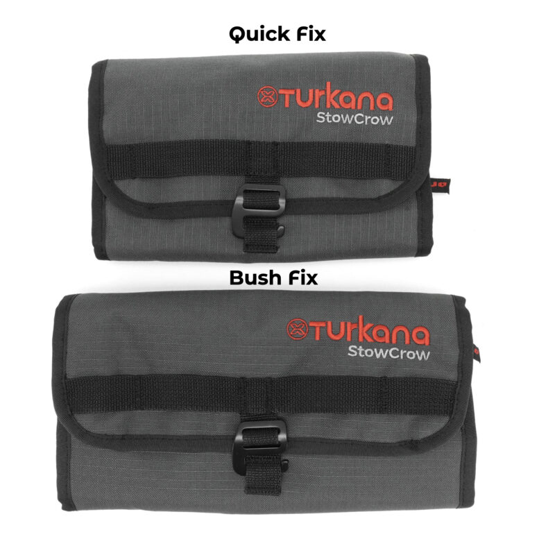 Adventure motorcyclists trust the Turkana BushFix and Quick Fix size Tool Bag for one reason: it works. Rugged materials, smart compartments, and a design built for quick roadside or trail repairs