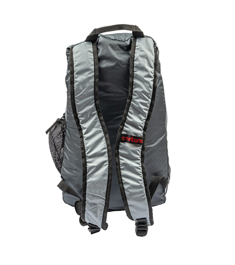 Inside view of Turkana YakSak pouch with key clip and storage pocket, padded shoulder straps