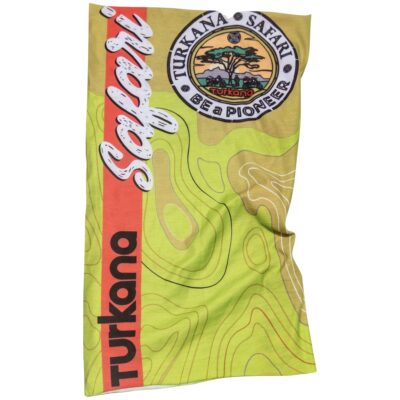 Turkana Gear Safari Built from tough, dust-beating, UV-blocking, breathable fabric that feels softer than a hippo’s whisper (don’t ask how we know). It’s the ultimate multifunctional adventure buff. Pull it up as a face mask, down as a neck warmer, twist it into a headband, or rock it pirate-style just to feel cooler.