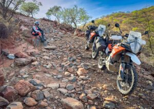 Adv motorcycle riding Namibia- Van Zyl's Pass. WildMotoMedia_Turknana Gear
